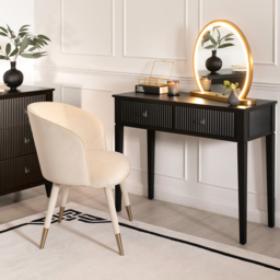 "Set of 2 Heidi bedside tables and dressing console - Black-Brass/Silver " - thumbnail 5