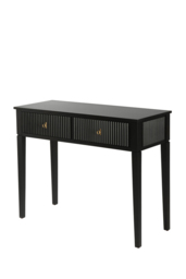 "Set of 2 Heidi bedside tables and dressing console - Black-Brass/Silver " - thumbnail 9