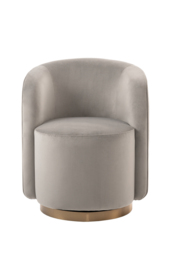 "West End Swivel Dining Chair - Dove Grey - Brass Base " - thumbnail 3