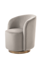 "West End Swivel Dining Chair - Dove Grey - Brass Base "