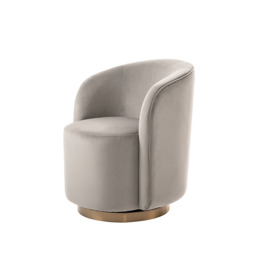 "West End Swivel Dining Chair - Dove Grey - Brass Base " - thumbnail 7