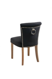 Positano Dining Chair with Back Ring - Black Velvet Natural legs