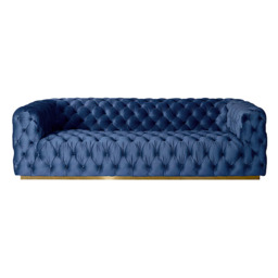 Frankfurt Three Seat Sofa - Navy Blue - thumbnail 6