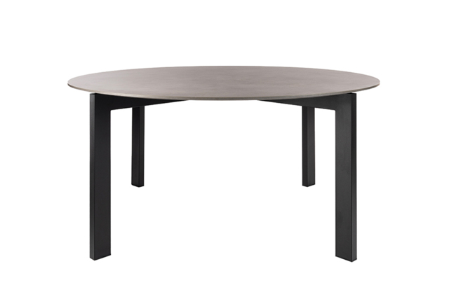 Niven 6-8 Seat Dining Table Concrete Effect - Black Legs - image 1