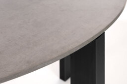 Niven 6-8 Seat Dining Table Concrete Effect - Black Legs - thumbnail 4