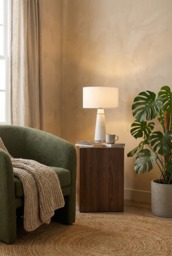 "Valencia Table Light White/Silver " - thumbnail 2