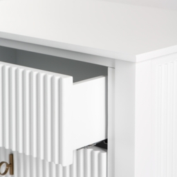 Heidi White Bedside Table Brass/Silver - thumbnail 9