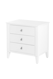Heidi White Bedside Table Brass/Silver - thumbnail 4