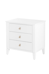Heidi White Bedside Table Brass/Silver - thumbnail 1