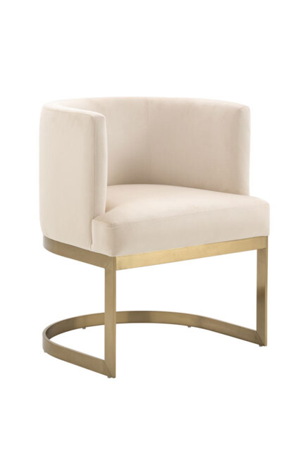 Lasco Dining Chair - Chalk - Brushed Brass Base - image 1