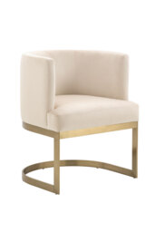 Lasco Dining Chair - Chalk - Brushed Brass Base - thumbnail 1