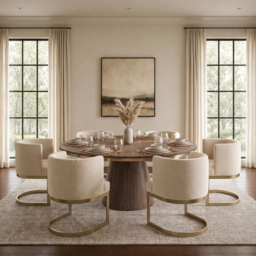 Lasco Dining Chair - Chalk - Brushed Brass Base - thumbnail 2