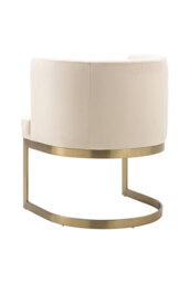 Lasco Dining Chair - Chalk - Brushed Brass Base - thumbnail 4