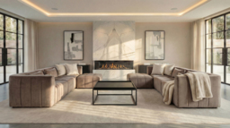 Essen Three Seat Corner Sofa – Taupe - thumbnail 2