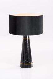 "Valencia Table Light Black/Brass "