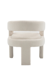 Santini Dining Chair – Ivory Borg - thumbnail 3