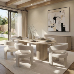 Santini Dining Chair – Ivory Borg - thumbnail 2