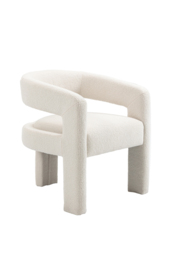 Santini Dining Chair – Ivory Borg - thumbnail 1