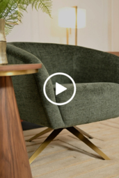 Brodie Swivel Chair – Forest Green – Brass Base - thumbnail 3