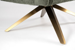 Brodie Swivel Chair – Forest Green – Brass Base - thumbnail 5