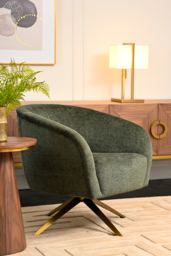 Brodie Swivel Chair – Forest Green – Brass Base - thumbnail 2