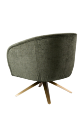 Brodie Swivel Chair – Forest Green – Brass Base - thumbnail 4