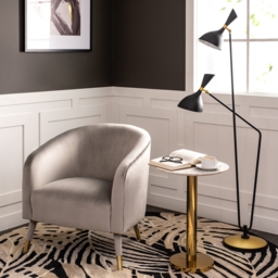 Bellucci Armchair - Dove Grey - Brass Caps - thumbnail 2