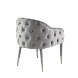 Sophia Dining Chair - Grey - Silver Caps - thumbnail 3