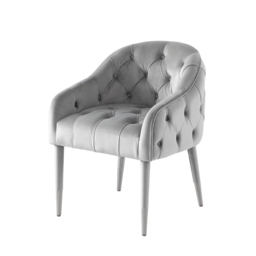 Sophia Dining Chair - Grey - Silver Caps - thumbnail 1