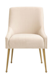 Mason Dining Chair Chalk - Brushed Gold Legs - thumbnail 5