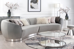 Equinox Six Seat Sofa – Dove Grey – Polished Chrome Base - thumbnail 3