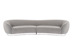 Equinox Six Seat Sofa – Dove Grey – Polished Chrome Base