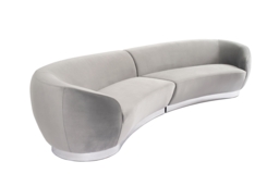 Equinox Six Seat Sofa – Dove Grey – Polished Chrome Base - thumbnail 5