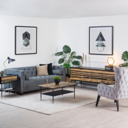 Bankes Three Seat Sofa - Charcoal - thumbnail 2