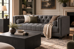 Bankes Three Seat Sofa - Charcoal - thumbnail 2