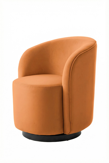 "West End Swivel  Dining Chair - Pumpkin – Black Base " - image 1