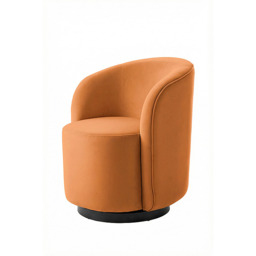 "West End Swivel  Dining Chair - Pumpkin – Black Base " - thumbnail 4