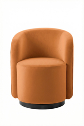 "West End Swivel  Dining Chair - Pumpkin – Black Base " - thumbnail 3