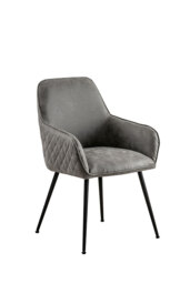 Watson Carver Chair - Grey - Faux Leather - thumbnail 1
