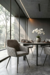 Watson Carver Chair - Grey - Faux Leather - thumbnail 2