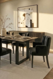 "Hatfield Carver Chair - Black Velvet               " - thumbnail 3