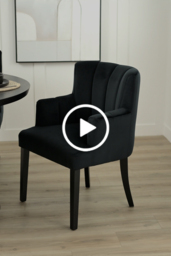 "Hatfield Carver Chair - Black Velvet               " - thumbnail 6