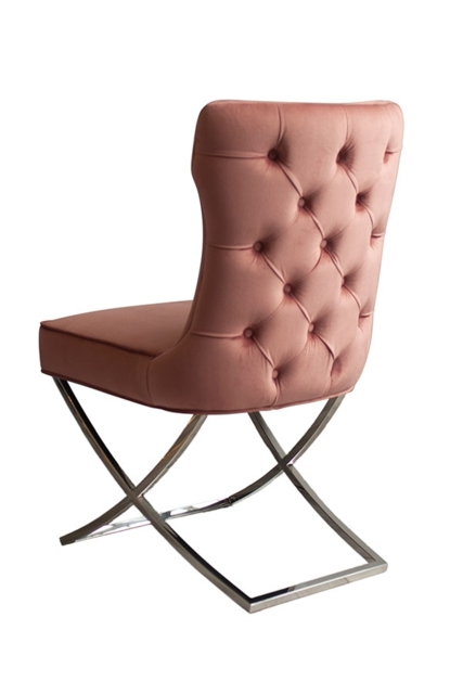 "Wexler Dining Chair  Blush Pink -Silver Base  " - image 1