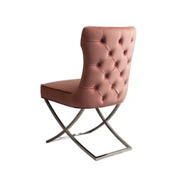 "Wexler Dining Chair  Blush Pink -Silver Base  " - thumbnail 5