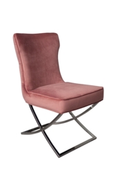 "Wexler Dining Chair  Blush Pink -Silver Base  " - thumbnail 5