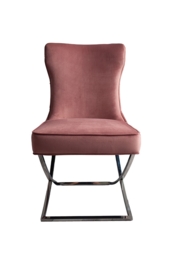 "Wexler Dining Chair  Blush Pink -Silver Base  " - thumbnail 6