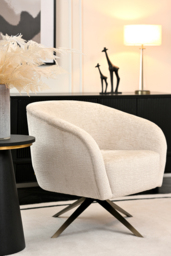 Brodie Swivel Chair – Light Taupe Chenille – Bronze Base - thumbnail 2