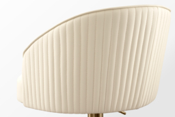 "Ella Bar Stool - Cream Faux Leather - Brass Base " - thumbnail 4