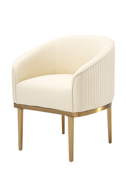 Ella Dining Chair Cream Faux Leather – Brass Base - image 1
