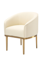 Ella Dining Chair Cream Faux Leather – Brass Base - thumbnail 1